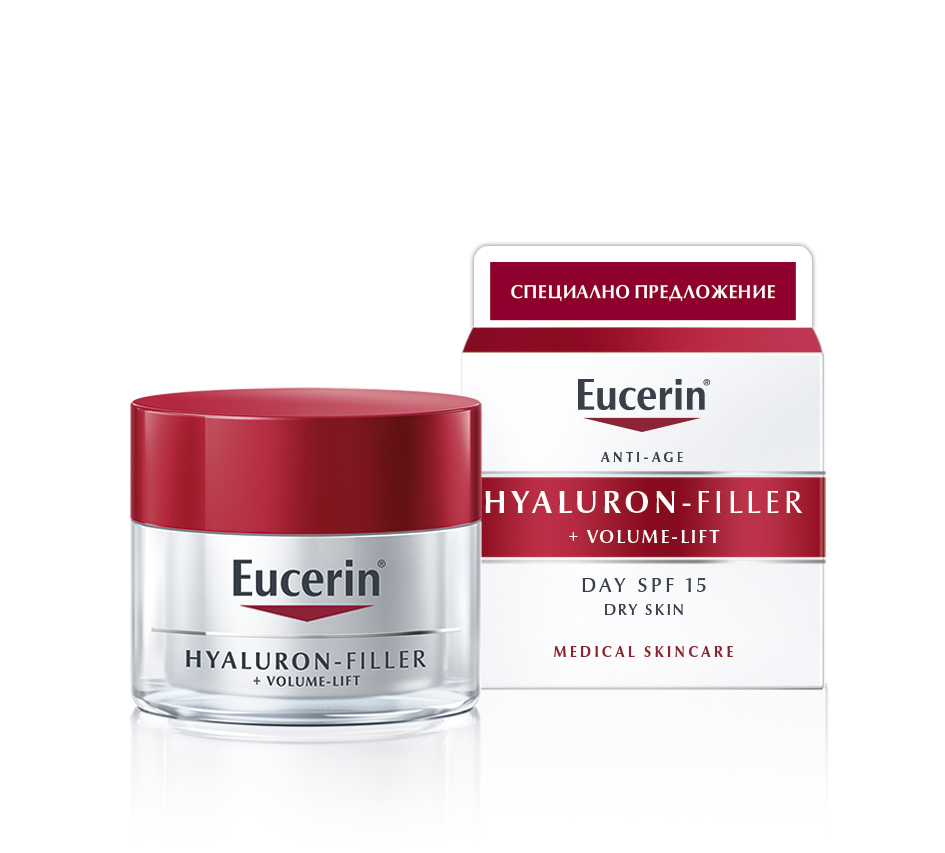 EUCERIN HYALURON FILLER + VOLUME LIFT дневен крем за суха кожа 50ml промо цена