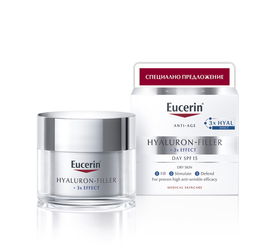 EUCERIN HYALURON FILLER дневен крем суха кожа 50ml промо цена