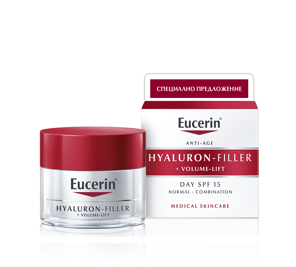 EUCERIN HYALURON FILLER + VOLUME LIFT крем за нормална кожа 50ml промо цена