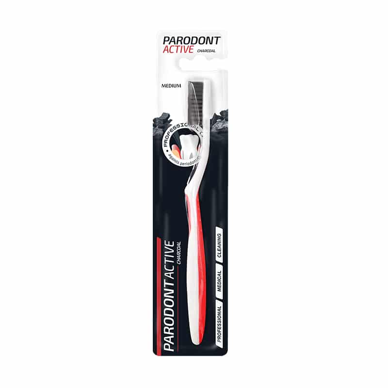 ASTERA PARODONT ACTIVE CHARCOAL четка за зъби с активен въглен