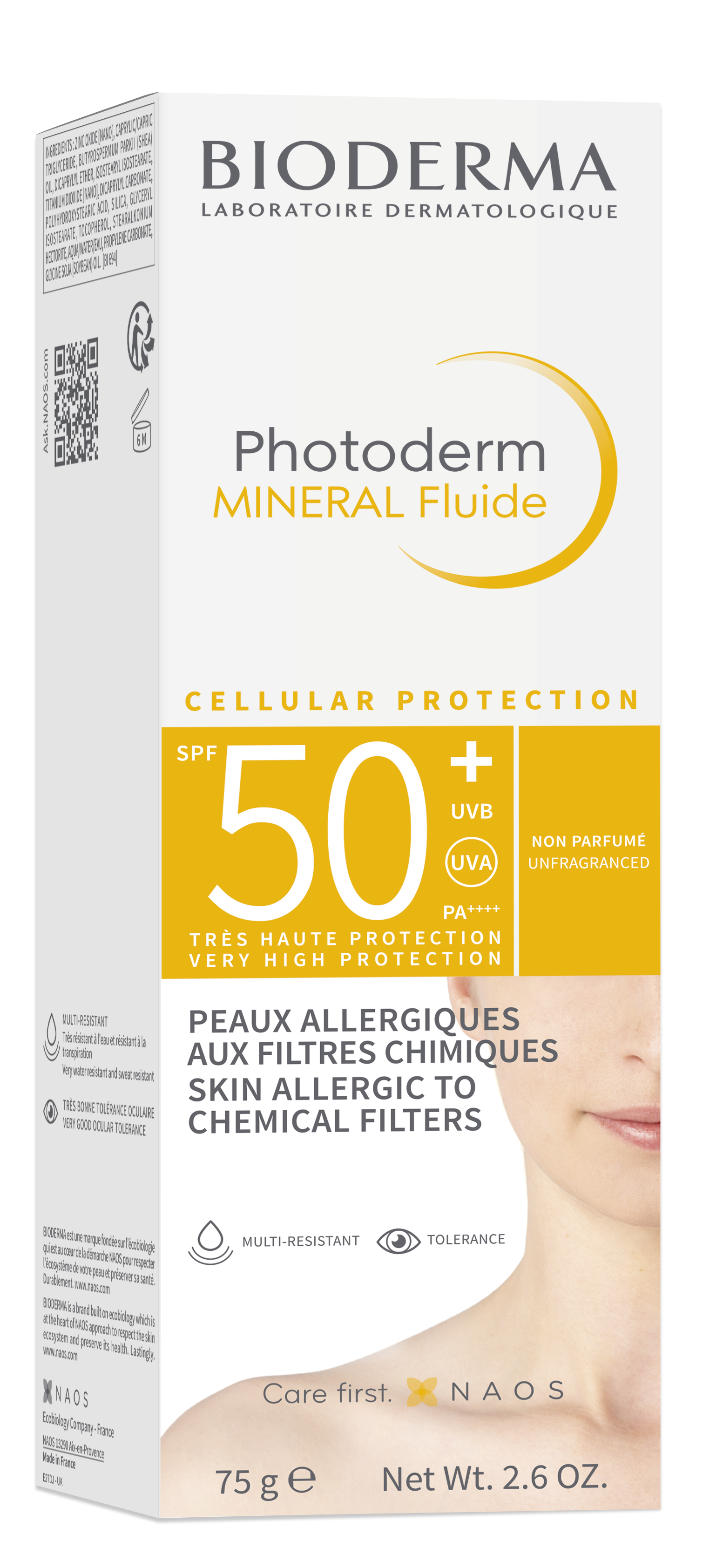 BIODERMA PHOTODERM MINERAL SPF50+ Слънцезащитен спрей за чувствителна и алергична кожа 75g