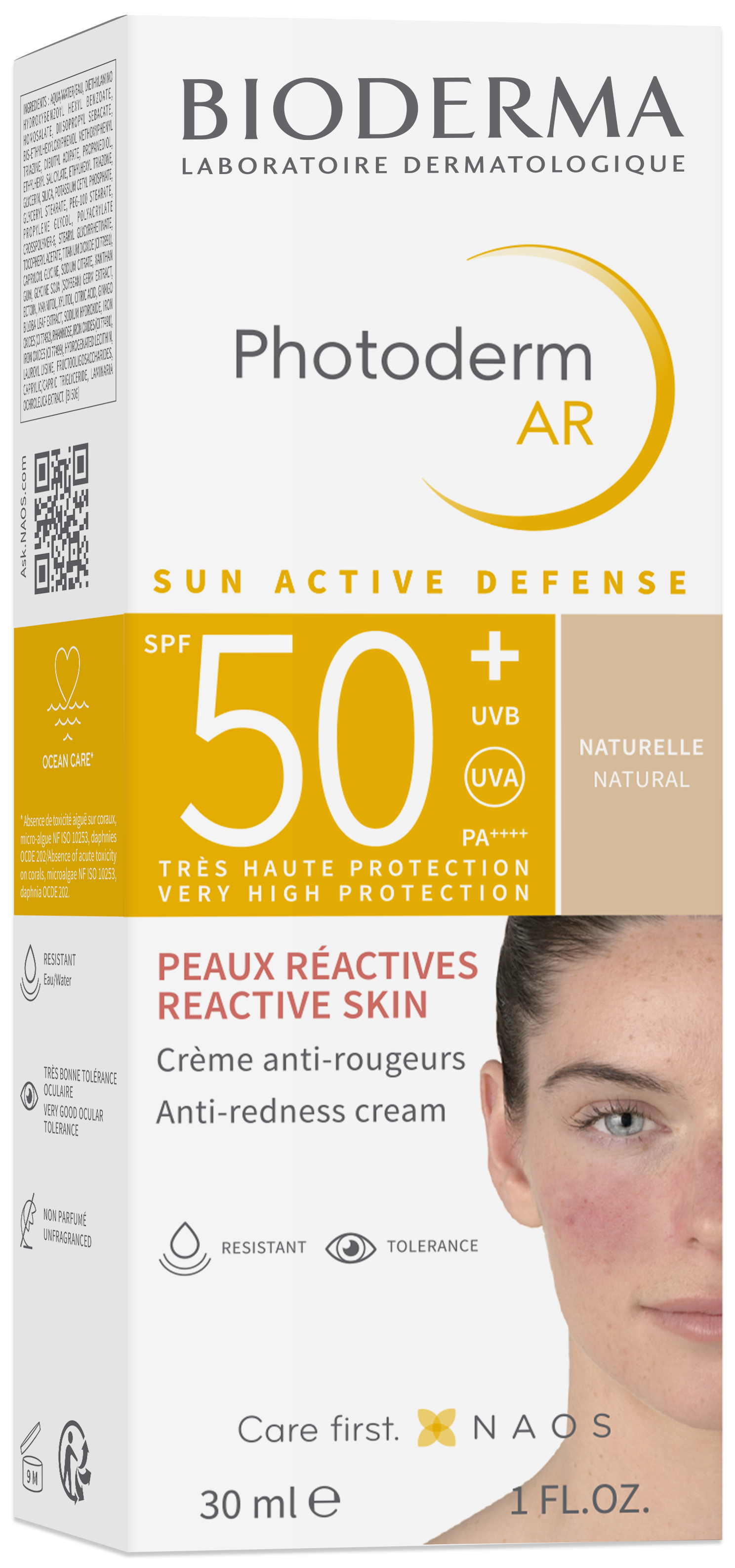 BIODERMA PHOTODERM AR SPF50+ Слънцезащитен крем с цвят за чувствителна кожа, склонна към зачервявания 30ml