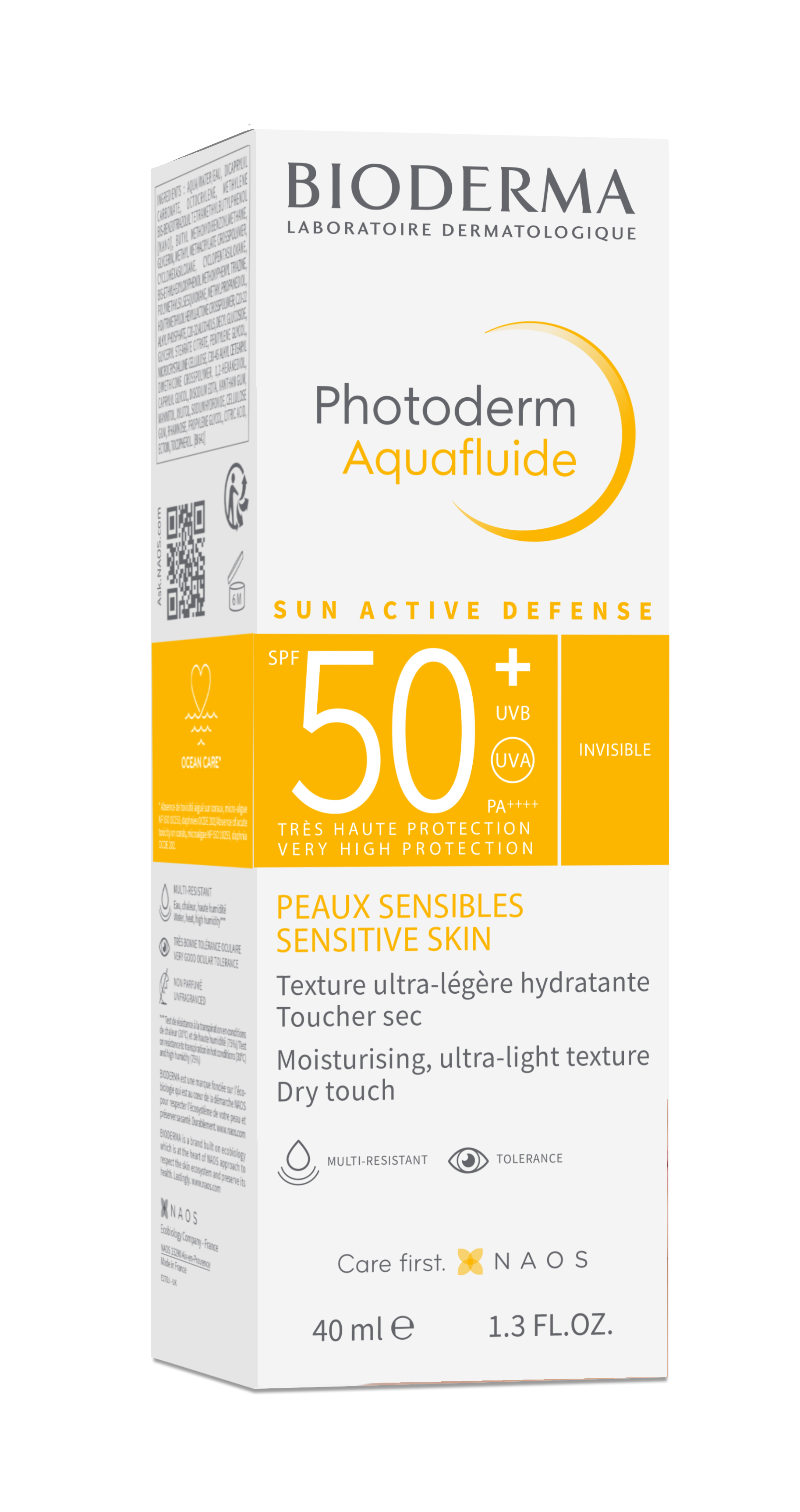 BIODERMA PHOTODERM AQUAFLUID SPF50+ слънцезащитен крем за лице с контрол върху лъщенето 40ml