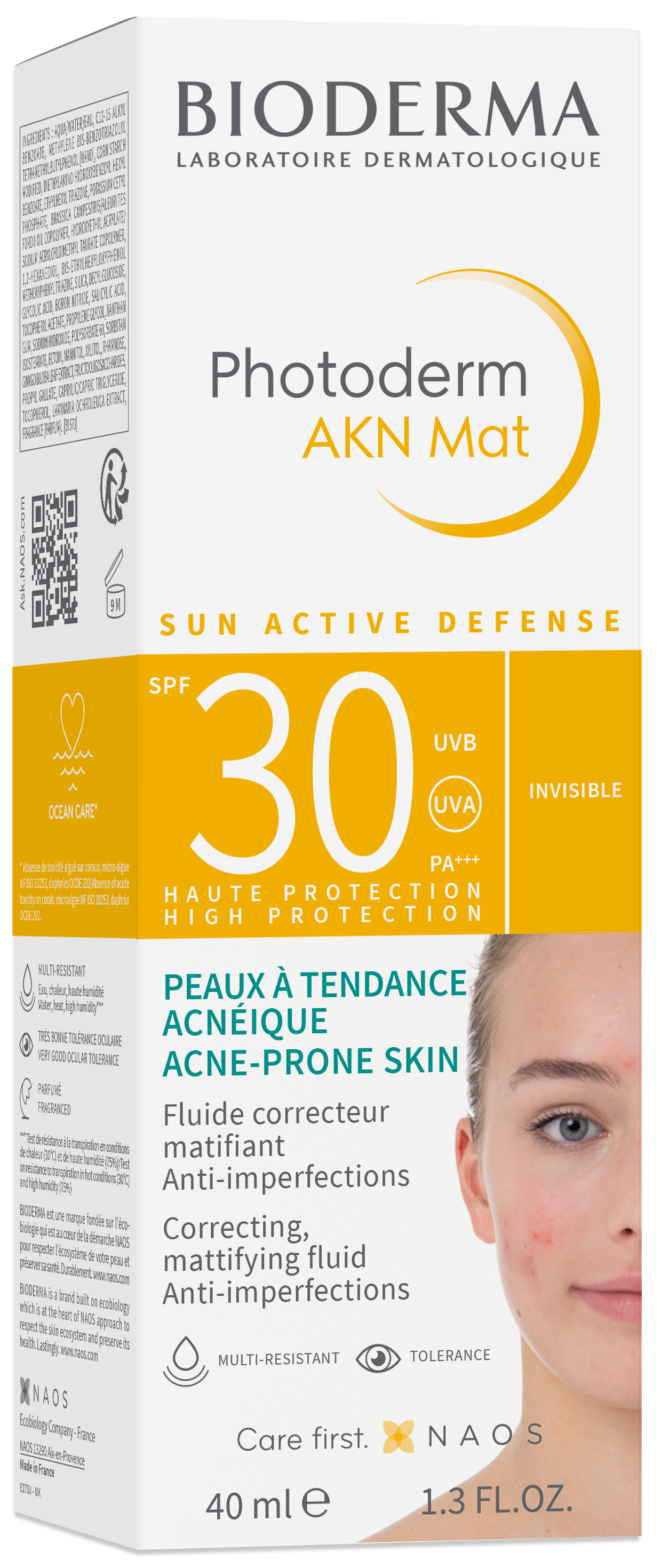 BIODERMA PHOTODERM AKN MAT SPF30+ Слънцезащитен крем срещу несъвършенства за комбинирана и мазна кожа 40ml