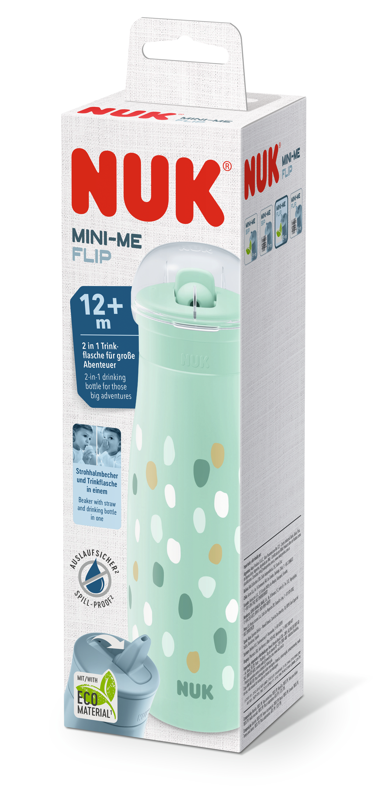 NUK Чаша MINI-ME FLIP PP 450ml зелена, точки