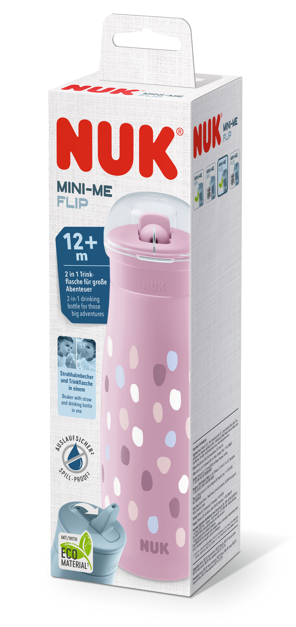 NUK Чаша MINI-ME FLIP PP 450ml лилава, точки