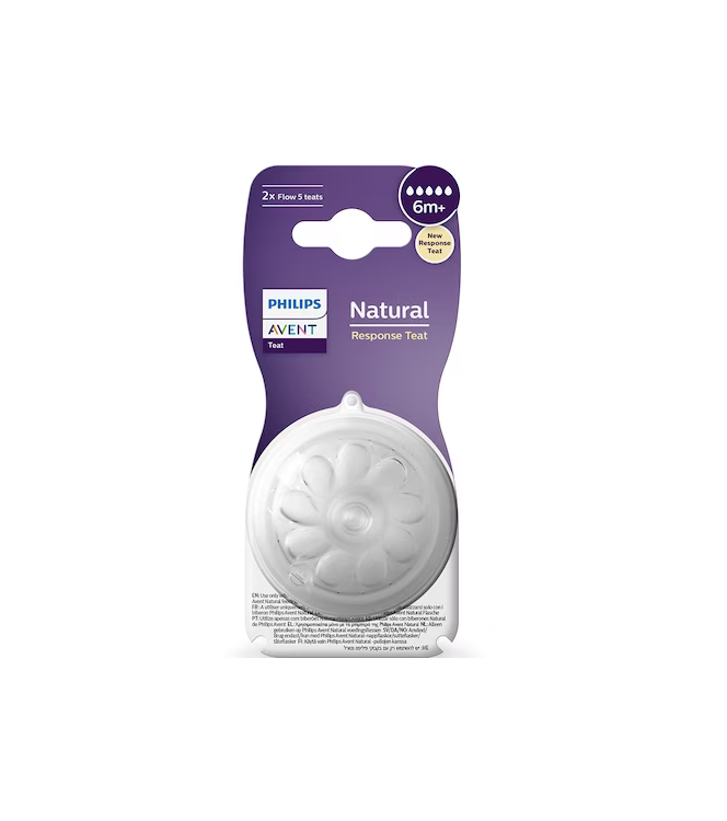 AVENT Биберон Natural Response - за гъсти храни (6м+), 2 бр.
