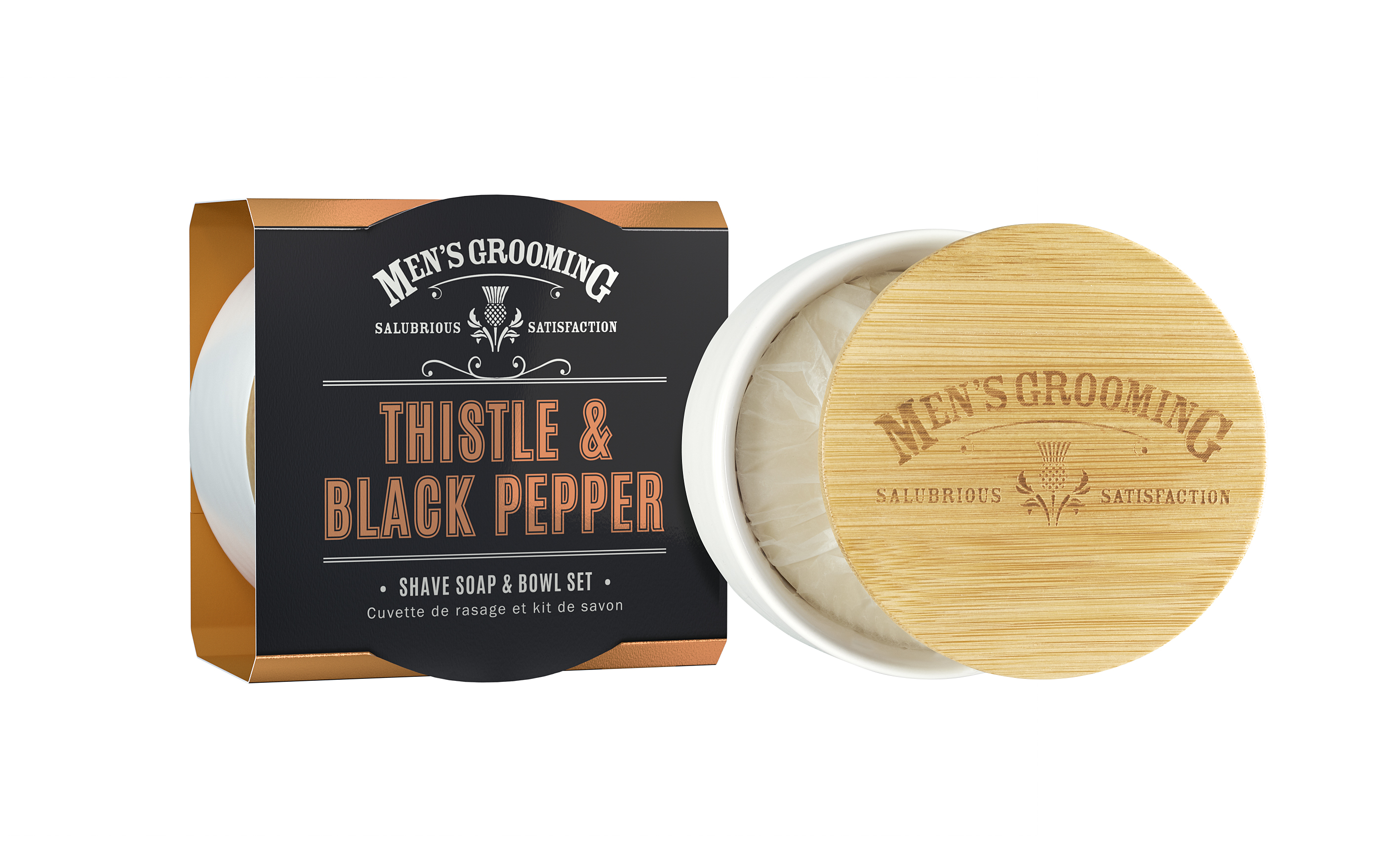 SCOTTISH FINE SOAPS Сапун за бръснене с керамичен съд "Трън и Пипер" 100g