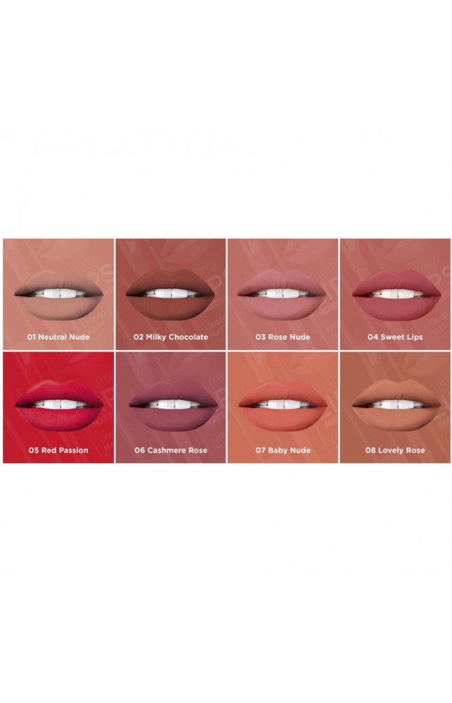 EVELINE OH! MY LIPS Течно червило + молив за устни №08 LOVELY ROSE