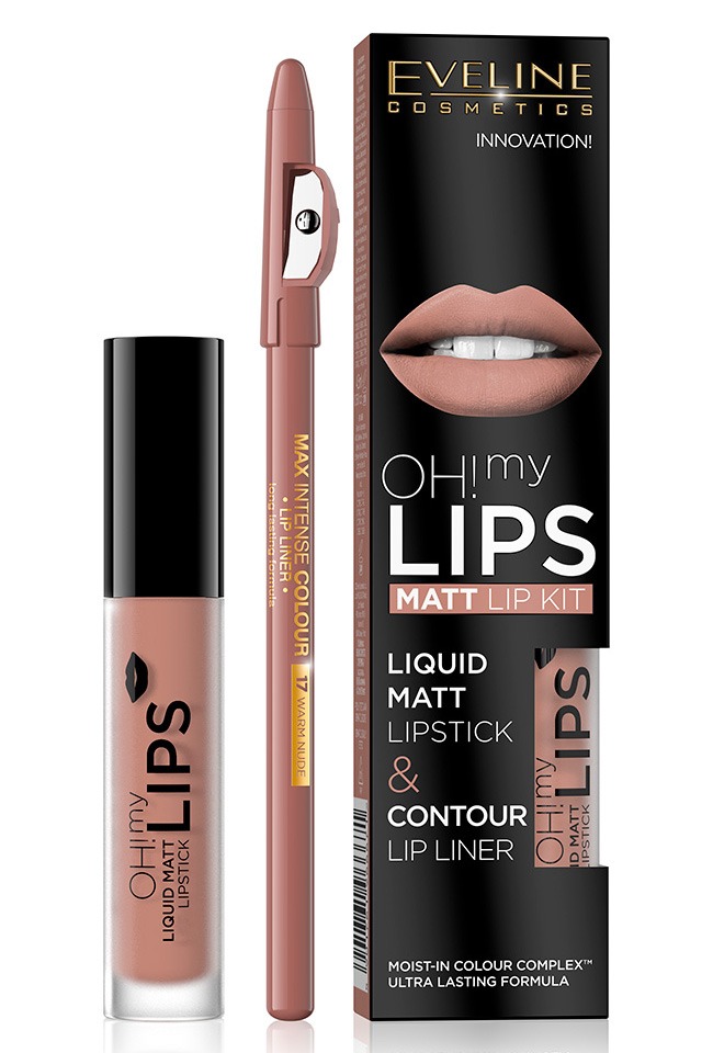 EVELINE OH! MY LIPS Течно червило + молив за устни №11 COOKIE MILKSHAKE