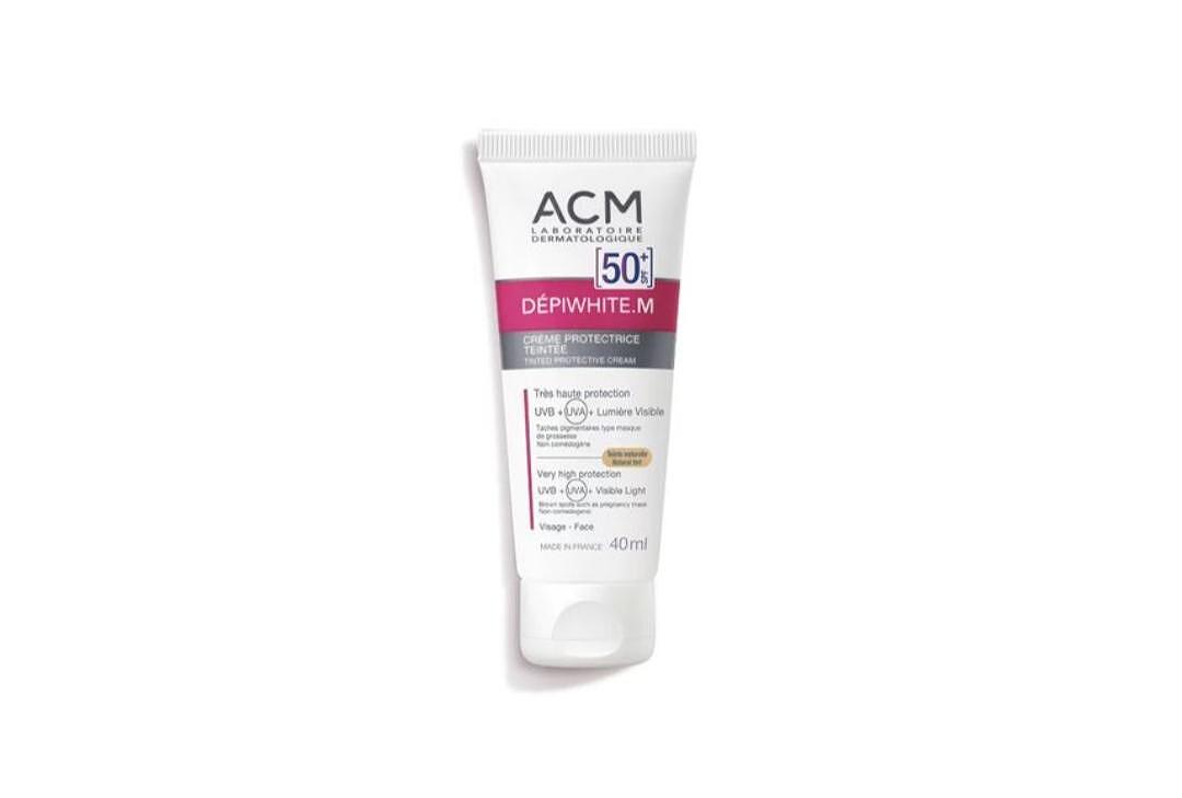 ACM Депиуайт с цвят с фактор SPF 50+ Изсветляващ слънцезащитен крем с  цвят. При тъмни петна тип „маска на бременността“  40ml