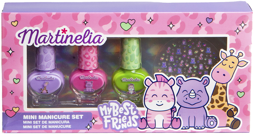 MARTINELIA 12266 Детски мини комплект за маникюр My best friends -лак за нокти 4мл, стикери за декорация