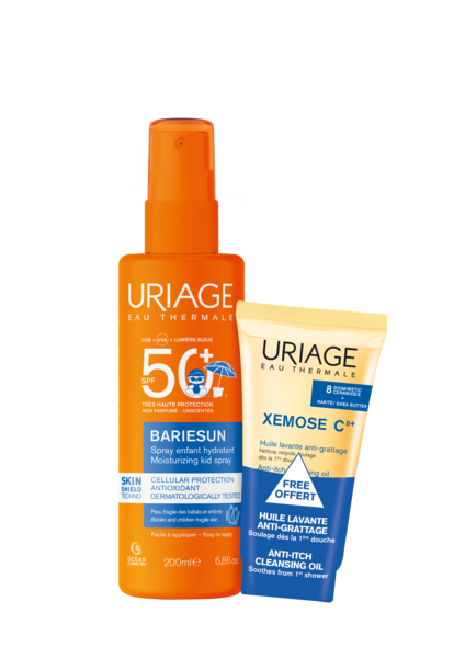 URIAGE PROMO BARIESUN SKIN SHIELD спрей за деца SPF50+ 200ml+ XEMOSE C8+ душ-олио 50ml