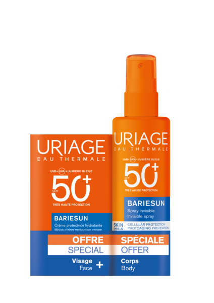 URIAGE PROMO BARIESUN SKIN SHIELD крем за лице SPF50+ 50ml+ спрей за тяло SPF50+ 200ml