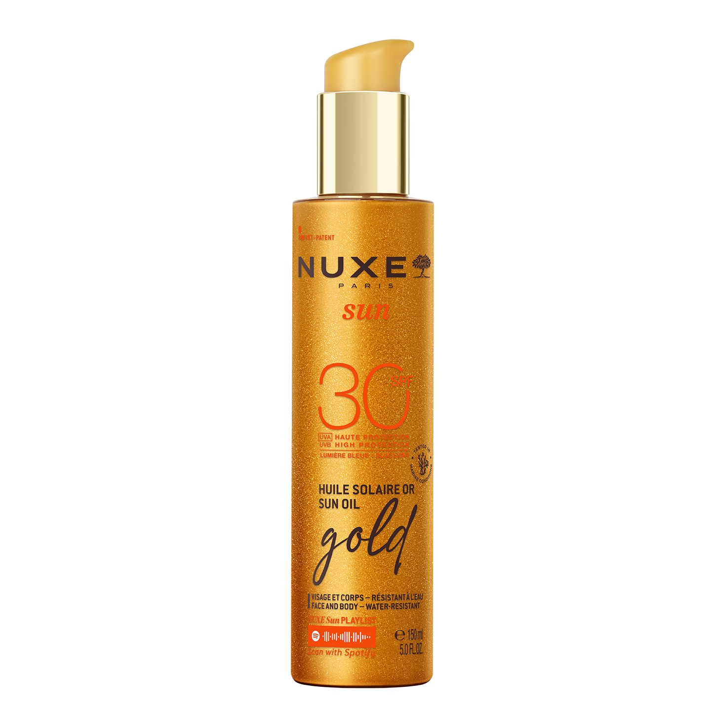 NUXE SUN Олио за придобиване на тен със златисти частици SPF30 150ml