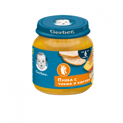 NESTLE GERBER пюре пуйка с тиква и картоф 6м+ 125g
