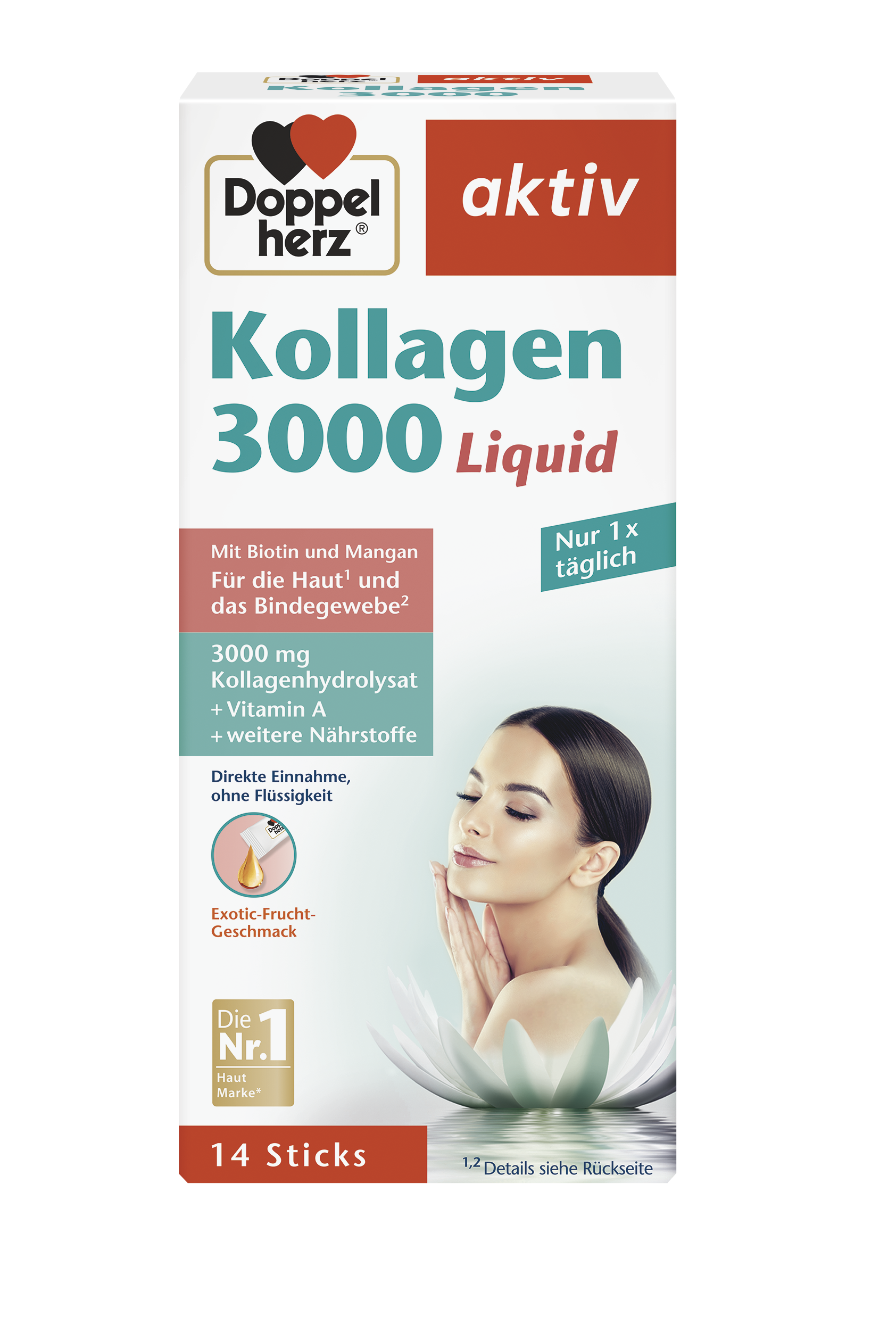 DOPPELHERZ AKTIV Колаген течен за доброто състояние на кожата и косата 3000mg x 14 sticks