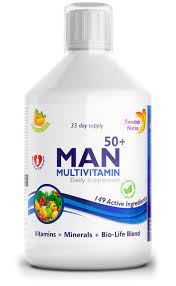 SWEDISH NUTRA MAN 50+ Мултивитамини за мъже с 149 активни съставки + колаген 1497mg течна формула 500ml