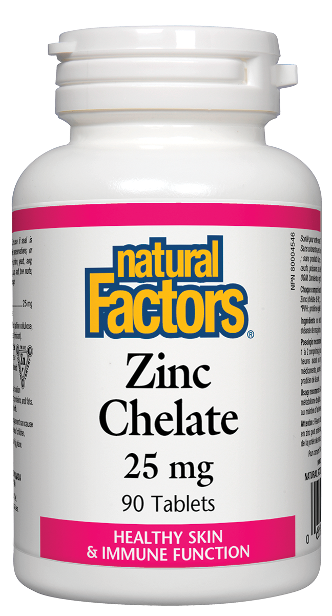 NATURAL FACTORS Zinc Chelate 25mg x 90 tabl
