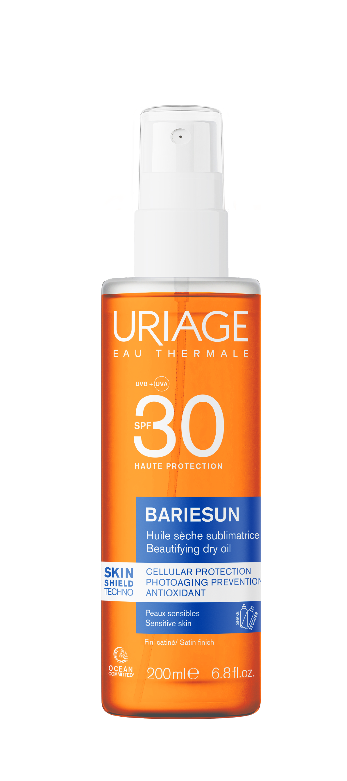 URIAGE BARIESUN SKIN SHIELD разкрасяващо сухо олио за кожа и коса SPF30 200ml