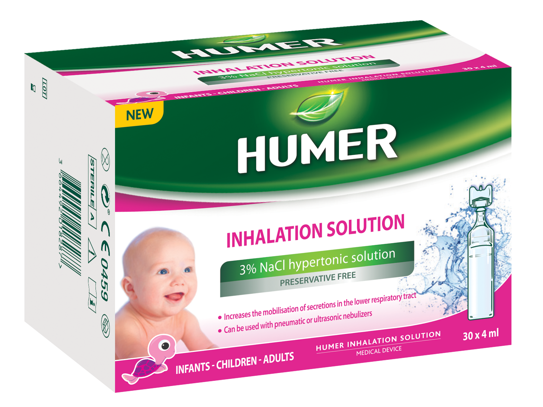 HUMER хипертоничен разтвор за инхалация 3% NaCl монодози x 30
