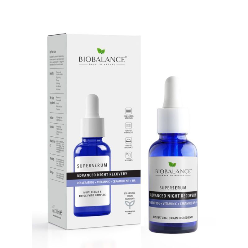 BIOBALANCE Супер серум за допълнително нощно възстановяване, 30 мл