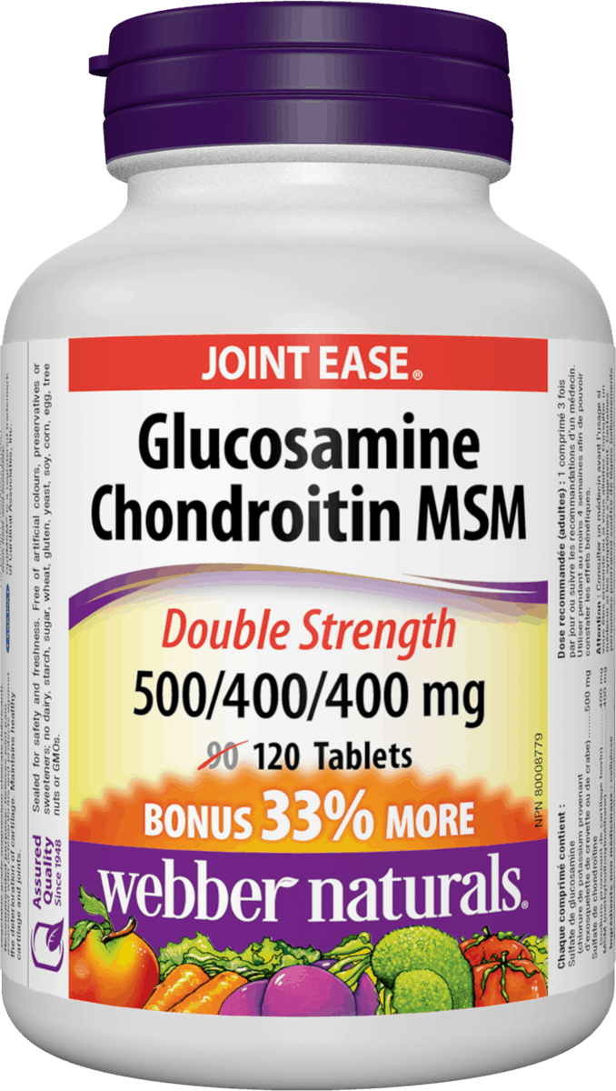 WEBBER NATURALS GLUCOSAMINE CHONDROITIN MSM за ставите,тъканите и хрущялите x 120 tabl