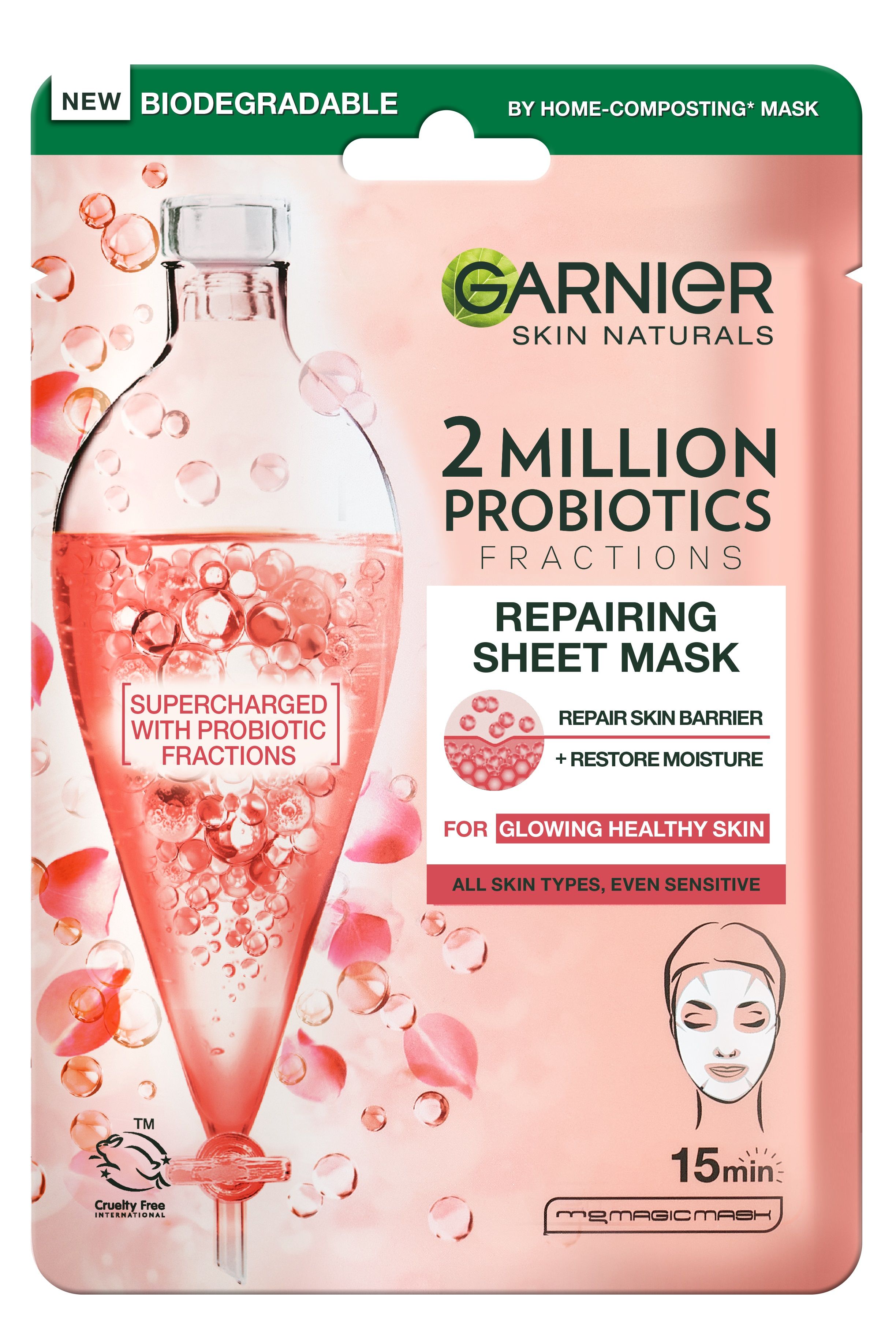 GARNIER PROBIOTICS Хартиена маска за лице, 22гр.