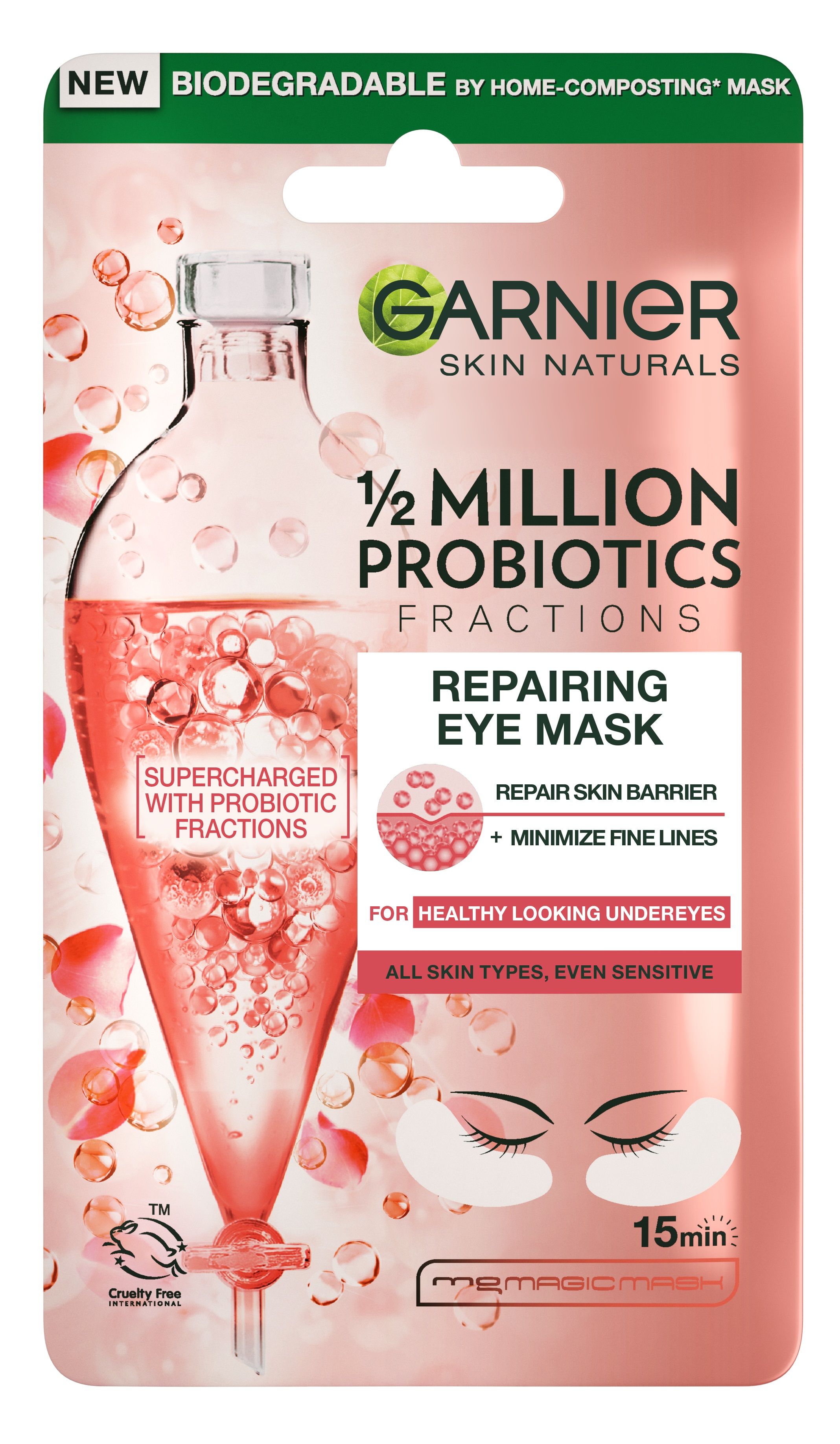 GARNIER PROBIOTICS Хартиена маска за очния контур, 6 гр.