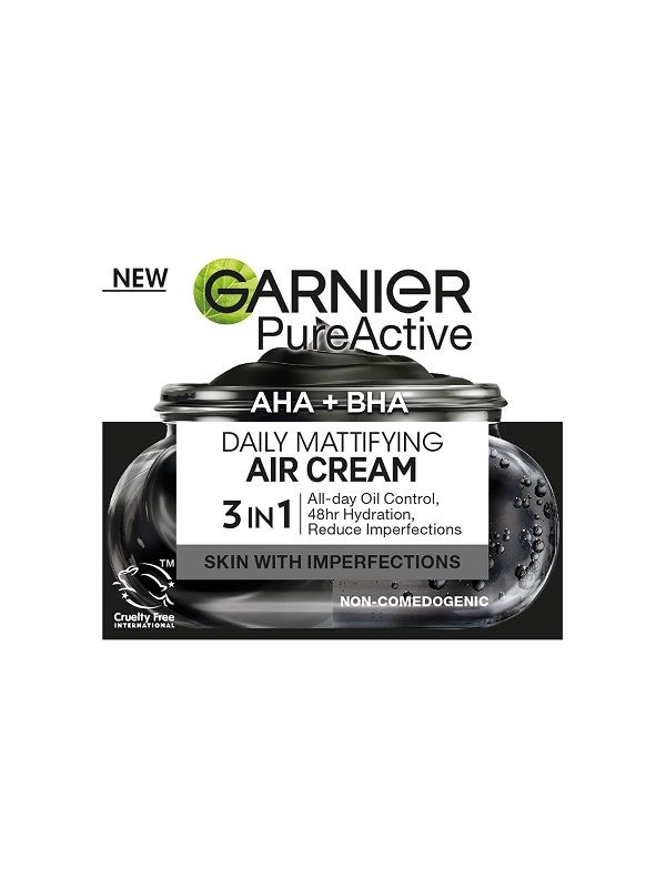 GARNIER PURE ACTIVE CHARCOAL AIR Mатиращ крем срещу несъвършенства,50мл