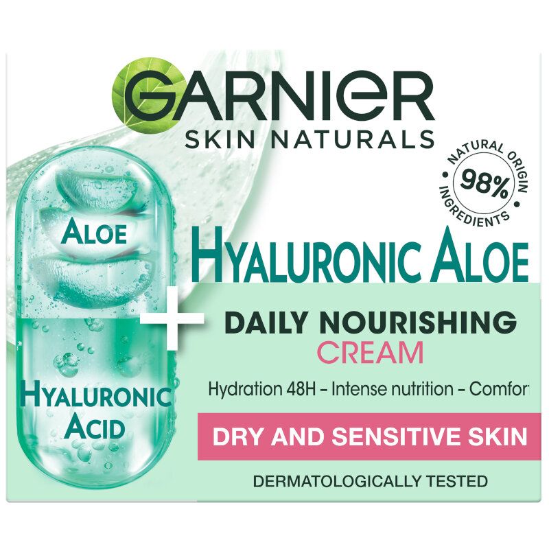 GARNIER SKIN NATURALS HYALURONIC ALOE Подхранващ гел-крем за чувствителна и суха кожа 50, мл