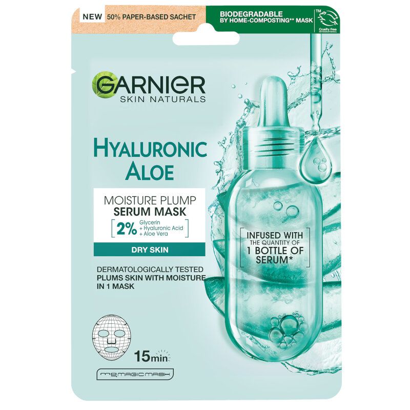GARNIER SKIN NATURALS HYALURONIC ALOE Хартиена маска за лице