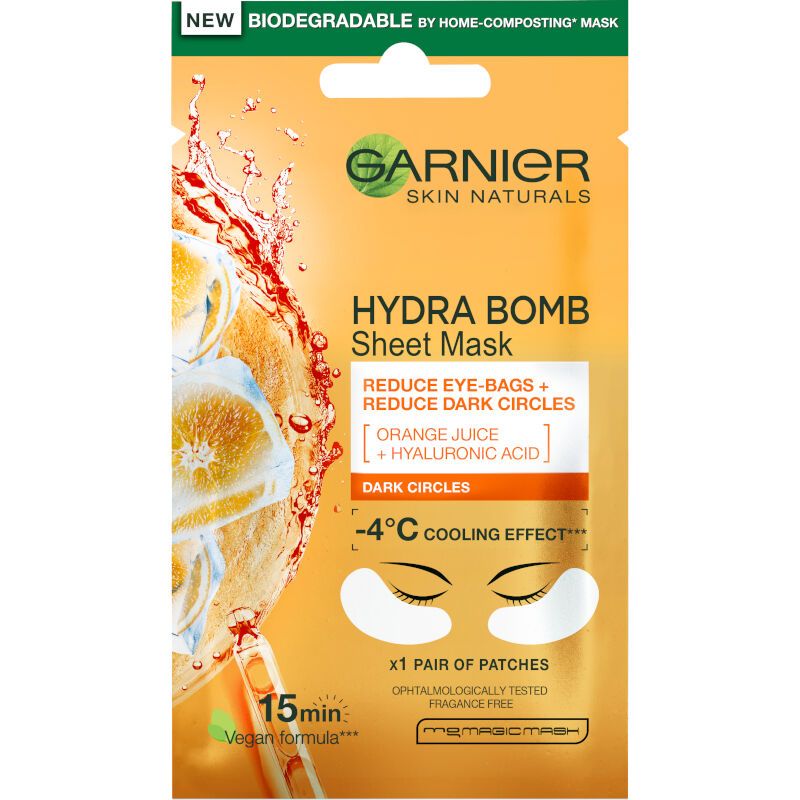 GARNIER SKIN NATURALS HYDRA BOMB EYE TISSUE MASK Маска за очи, 6 гр.