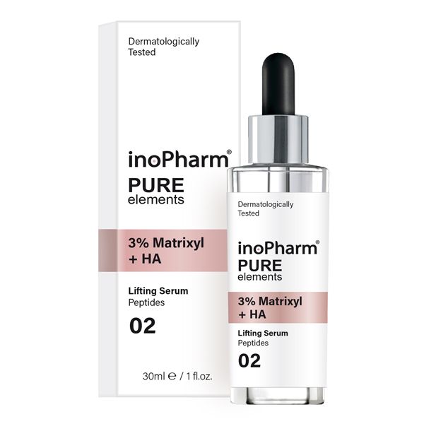 INOPHARM PURE ELEMENTS Серум за лице 3% Mатриксил и Хиалуронова киселина, 30мл.