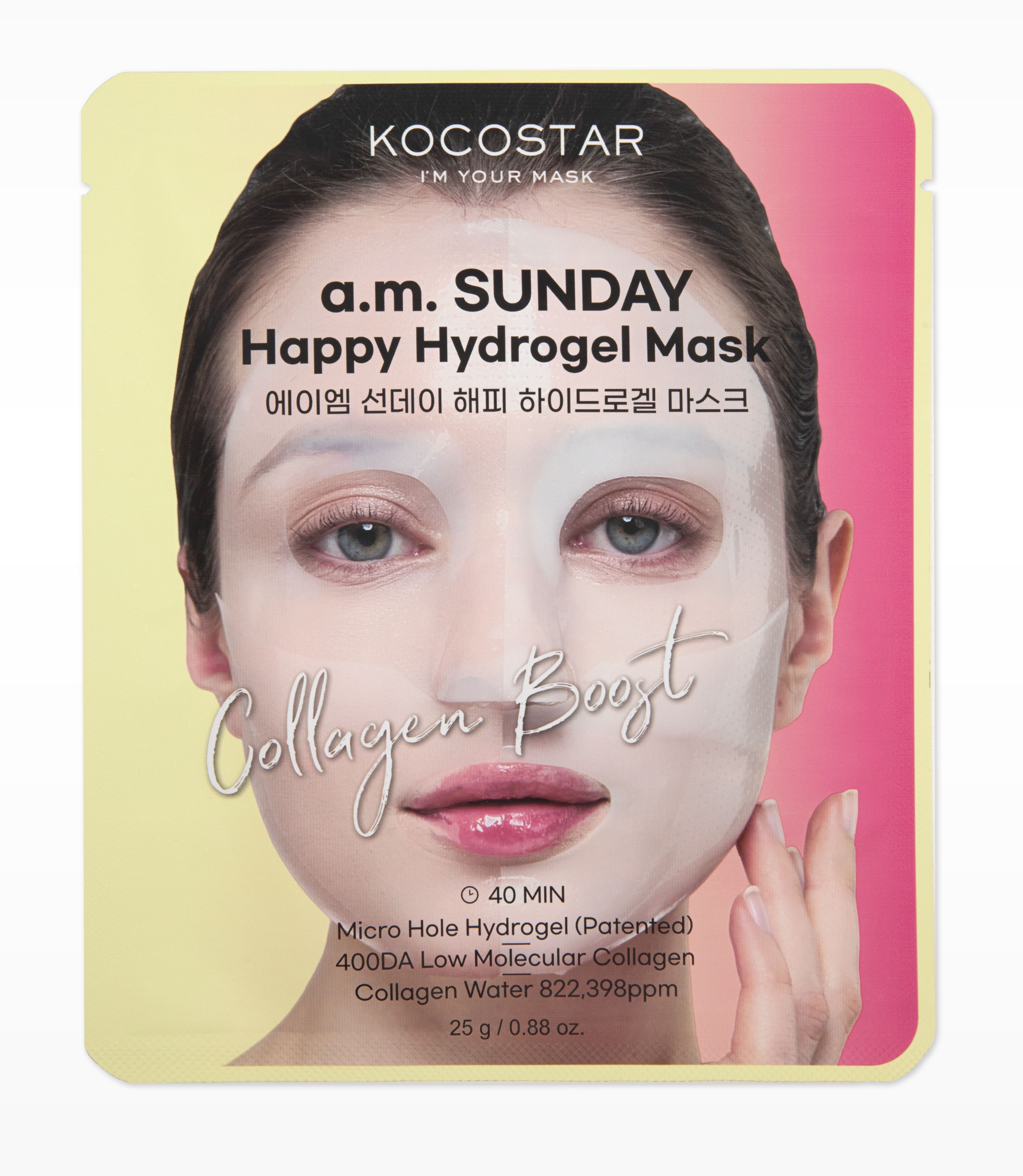 KOCOSTAR a.m. Sunday Happy Hydrogel Mask, Маска за лице, 1бр.