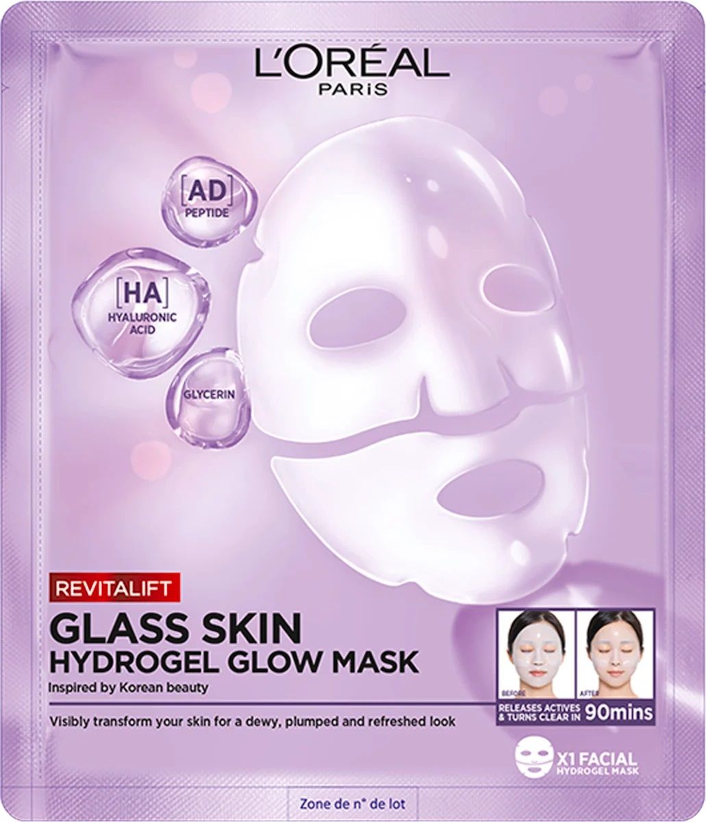 L'OREAL PARIS REVITALIFT FILL GLASS SKIN Хартиена маска за лице, 28гр.