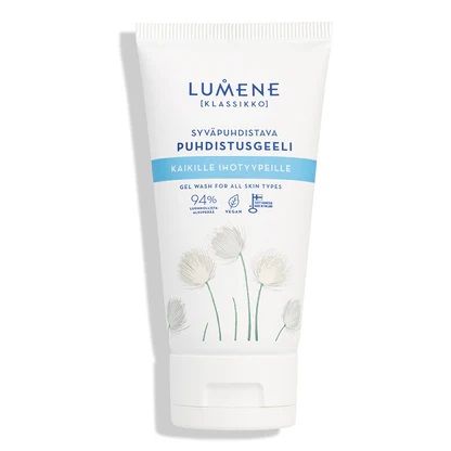 LUMENE KLASSIKKO Почистващ гел за лице, за всеки тип кожа, 150мл.