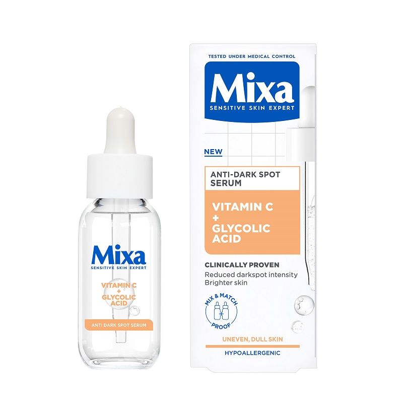 MIXA ANTI- DARK SPOT Серум против тъмни петна за кожа с неравен тен и без блясък, 30мл